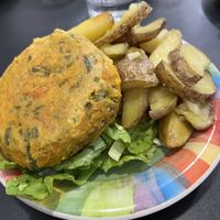 Burger and potatoes  at 'O Grin in Naples
