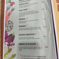 Salad menu at 'O Grin in Naples