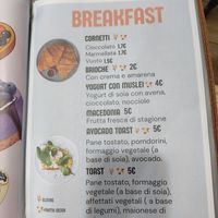 Breakfast menu at 'O Grin in Naples