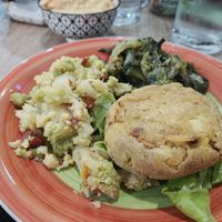 Mixed veggies, Escarole, potato "burger" at 'O Grin in Naples