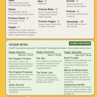 Separate section for vegan options.  at Protest Pizza + Bar in Washington
