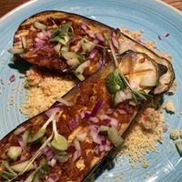 Grilled aubergine with couscous  at In D' Groene Lanteern in Ouddorp