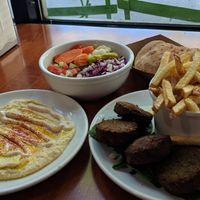 Felafel platter at Eggs and Plants in Seattle