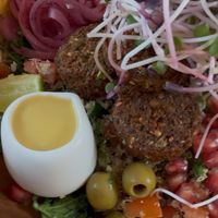 Mediterranean falafel bow: Fresh  and crunch. Yummy  at Roots Plant-based Cafe - Hẻm 41 Xuan Thuy in Ho Chi Minh City