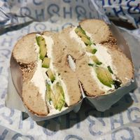 Garden bagel sandwich with tofu cream cheese   at H&H Bagels in Pinecrest