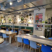 The eating area. at Stayokay Hostel Amsterdam Vondelpark in Amsterdam
