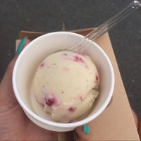 Raspberry ice cream Jolla at Vege Cafe Lotus in Toyohashi