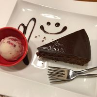 Chocolate cake at Vege Cafe Lotus in Toyohashi