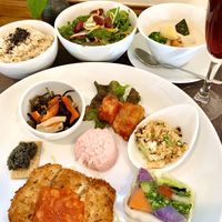 X’mas & End of Year 2019 Special menu  : Fermented cassis soda, Milanese cutlet(freeze-dried tofu),Cashew nut cream white stew, Winter vegetables terrine, and others. at Vege Cafe Lotus in Toyohashi