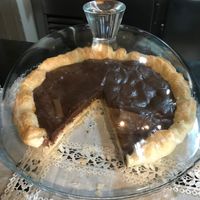 no sugar added chocolate and peanut butter pie (vegan) at Shangri-La in Ourense