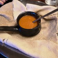 Lentil vegan food at Lalibela Ethiopian Restaurant in Oslo