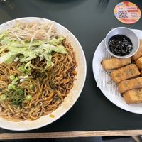 Vegan noodles and tofu skewers   at TaiWei 台味食館 in Birmingham