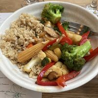 Rainbow veggie stir fry   at Thyme and Tonic in New York City