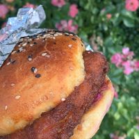 Stick Asian burger   at Thyme and Tonic in New York City