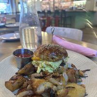 The “Rise and Shine” at Lunchtime. Amazing just egg on there!  at Thyme and Tonic in New York City