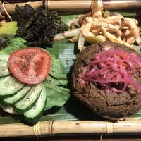 Buckwheat burger was so tasty! at Mood Food Energy Cafe in Yangshuo