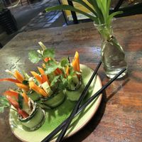 Cashew Nut Cheese Roll (Vegan).  So good!! at Mood Food Energy Cafe in Yangshuo