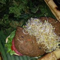 Veggie Burger at Mood Food Energy Cafe in Yangshuo
