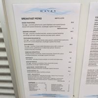 Menu at Waves Port Campbell in Port Campbell