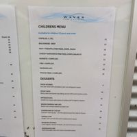 Menu at Waves Port Campbell in Port Campbell