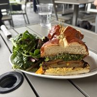 Breakfast sandwichh  at LULU GREEN in Cambridge