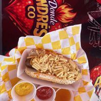 Vegan hotdog  at Donde Andres in Denver