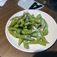 Edamame (it had way too much salt added for our taste...next time I would ask for no-salt)  at Pho Lover in Galesburg