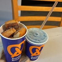 Cinnamon sugar pretzel nuggets made vegan by request   at Auntie Anne's in Mobile
