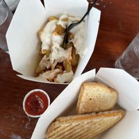 Vegan loaded chips and cheese toastie  at The Harbour Bar  in Bray
