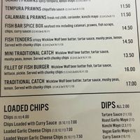 See chips menu below  at The Harbour Bar  in Bray