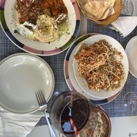 We asked for the vegetarian combo and they made it vegan! Then there is foul medames and koshari (egiptian street food). We had two glasses of hibiscus (Karkade)  at El Nilo - Egyptian Food & Shisha Lounge in Barcelona