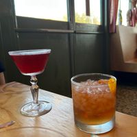 beet horseradish martini and old fashioned at Rose's in Detroit