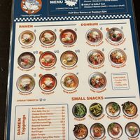 Menu  at SOU's Ramen in Byron Bay