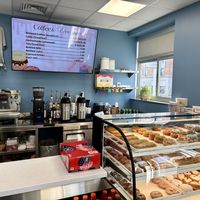 Bakery counter  at Carriage Town Bakery in Flint