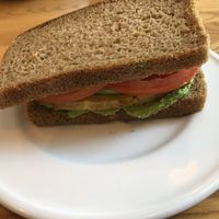 The only vegan breakfast - warm tofu inside  at Kawiarnia Fawory in Warsaw