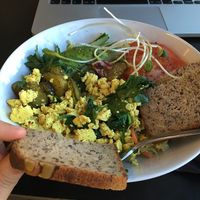 The vegan scrambled tofu. at Kawiarnia Fawory in Warsaw