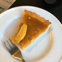 Vegan pear pie at Kawiarnia Fawory in Warsaw