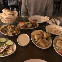 Variety of vegetarian dishes  at Taboula in Cairo