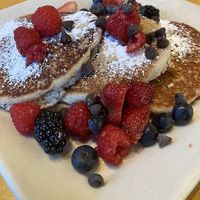 Banana Pancakes- vegan and gluten free at Portage Bay Cafe - South Lake Union in Seattle