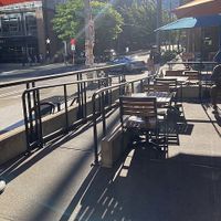 Exterior seating at Portage Bay Cafe - South Lake Union in Seattle