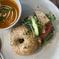 Tofu bagel  at Casa Macro in Monterrey