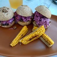 Mushroom bbq sliders at Casa Macro in Monterrey