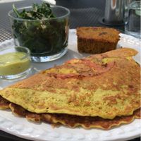Garbanzo flour Omelette  at Casa Macro in Monterrey