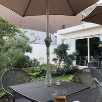 Outdoor seating at Casa Macro in Monterrey