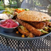 Torta de tempeh at Casa Macro in Monterrey
