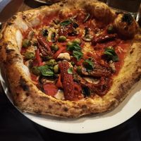 Vegan pizza self chosen toppings at Grande Pizzeria @ The Space in Washington