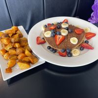 Pancakes for lunch   at Fuel Cafe in Hicksville