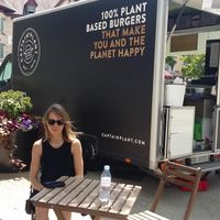 enjoying the foodtruck in Basel at Captain Plant Food Truck in Basel