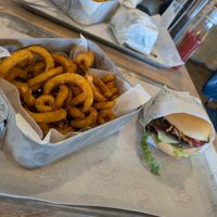 BBQ Smash and curly fries at Stack'D By Sand & Stone in Milford Haven