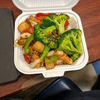 Stirfry prawns  delicious!!!  at Go Vegan in Antioch